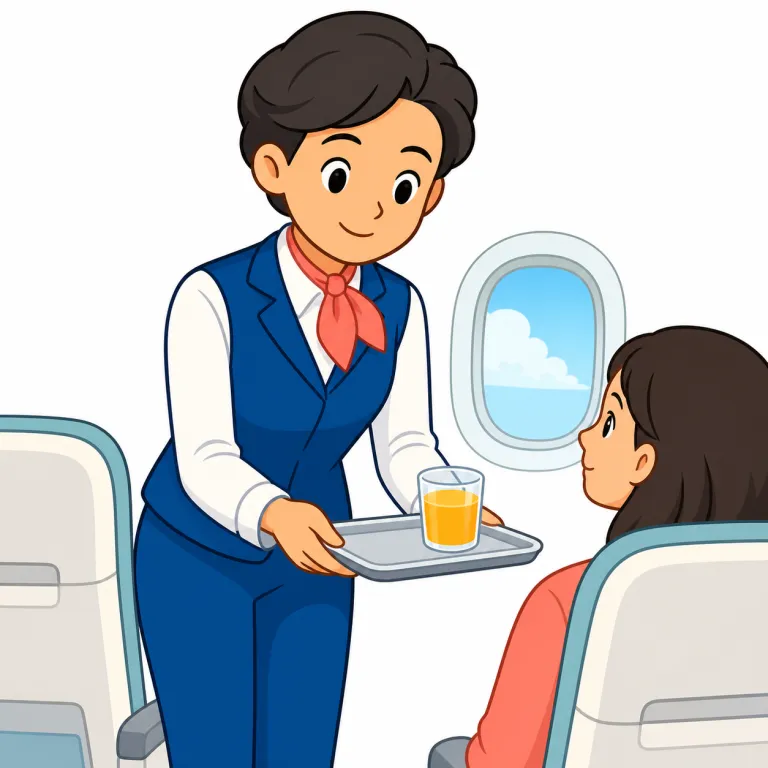 steward（乗務員・noun）の覚え方イラスト