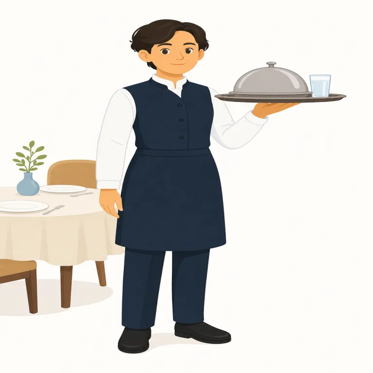 steward（給仕人・noun）の覚え方イラスト