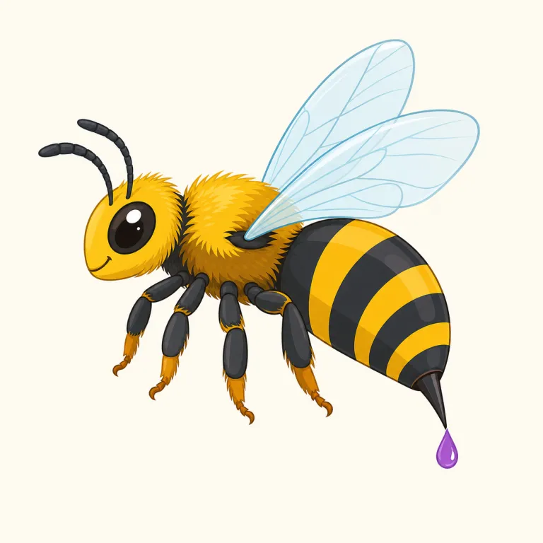 stinger（毒針・名詞）の覚え方イラスト — sting「刺す・ひりっと痛む」を知っていれば、stinger は「刺すもの」と自然に取れる