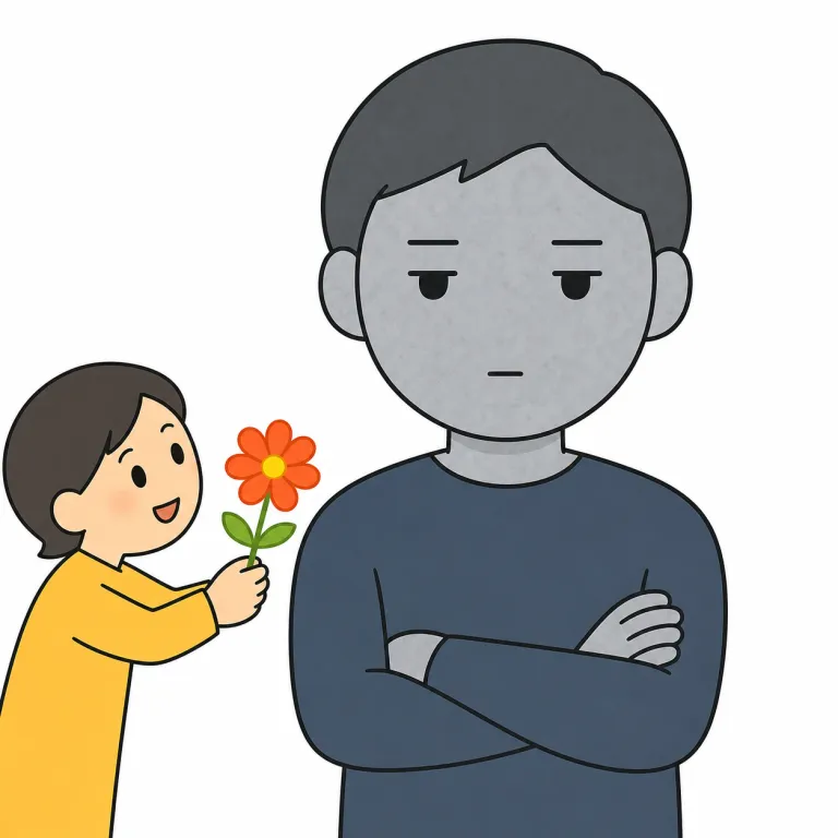 stony（冷淡な・adjective）の覚え方イラスト