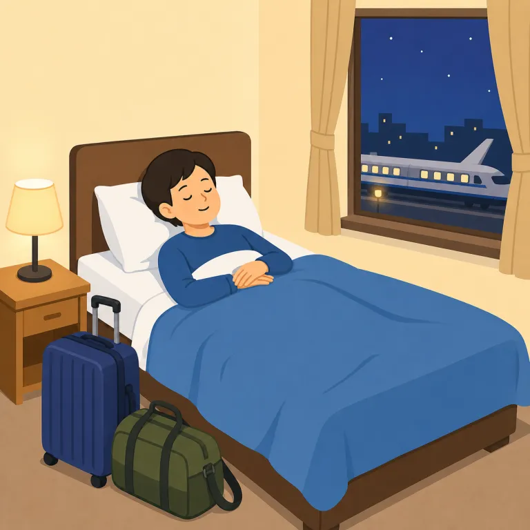 stop over（途中で泊まる・句動詞）の覚え方イラスト — このエントリでは stop over を「移動の途中で泊まる」と覚える