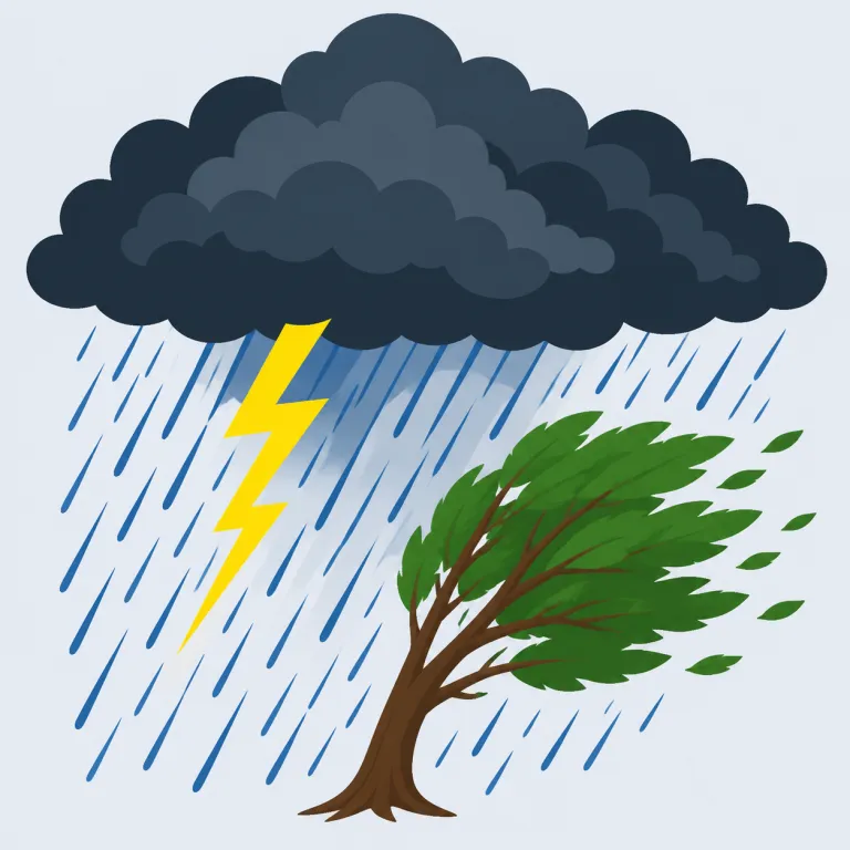 storm（嵐、暴風雨・noun）の覚え方イラスト