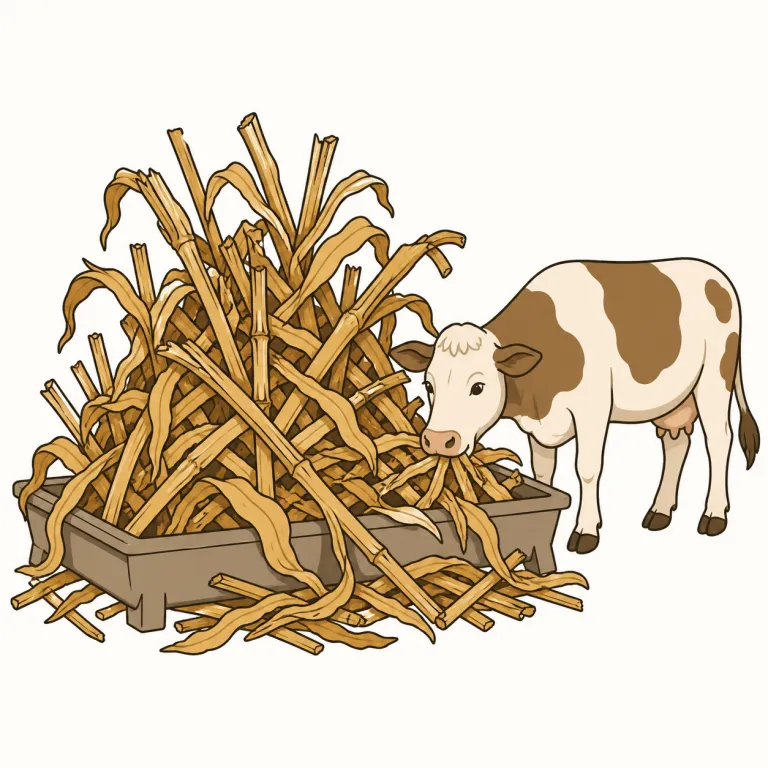 stover（飼料用茎葉・noun）の覚え方イラスト