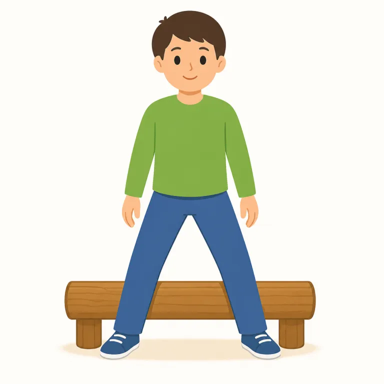 straddling（またがる・動詞）の覚え方イラスト — まず馬や自転車に乗るときの「左右に脚を開いてまたぐ」絵を固定すると覚えやすいです