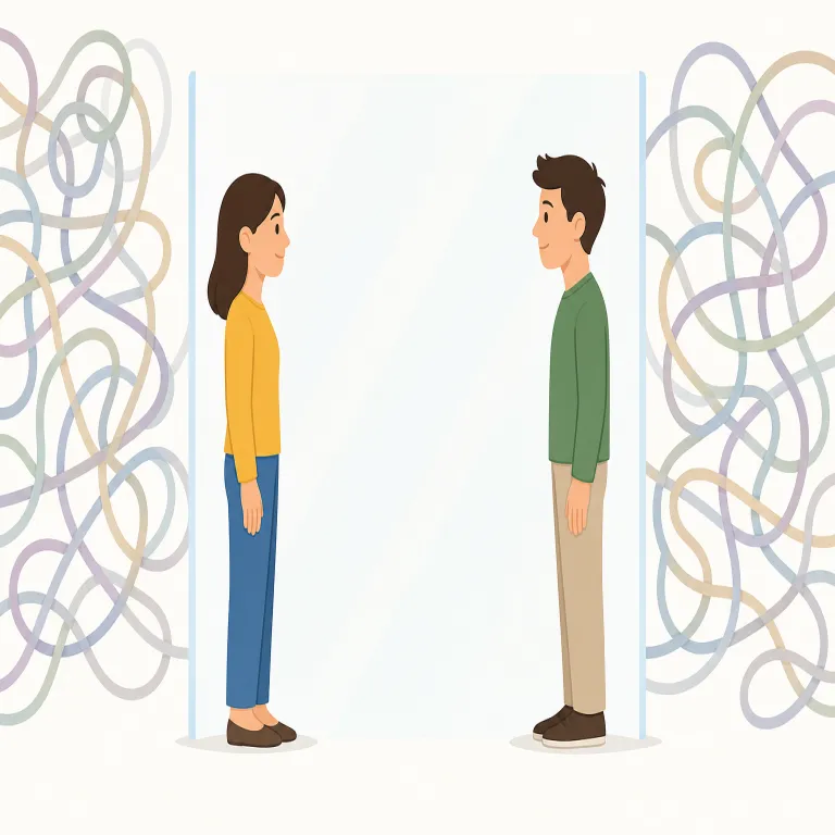 straightforward（率直な・形容詞）の覚え方イラスト — straightforward は straight「まっすぐ」+ forward「前へ」から、横道にそれず正面へ進むイメージで覚えます