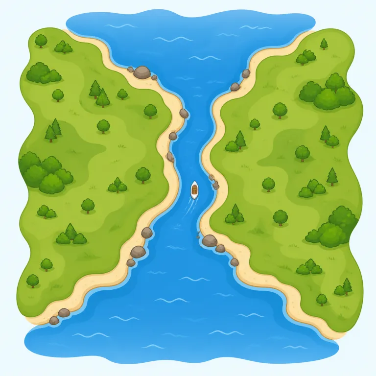strait（海峡・名詞）の覚え方イラスト — strait は straight と形が非常に近いので、まず「まっすぐ細くのびた水の通り道」を頭に置くと覚えやすい