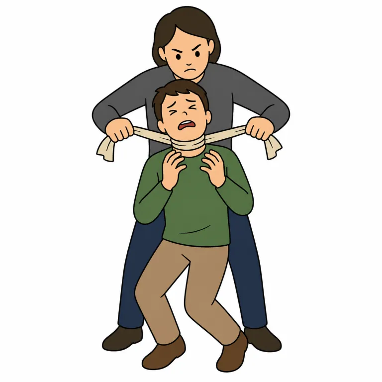 strangler（絞め殺す者・noun）の覚え方イラスト
