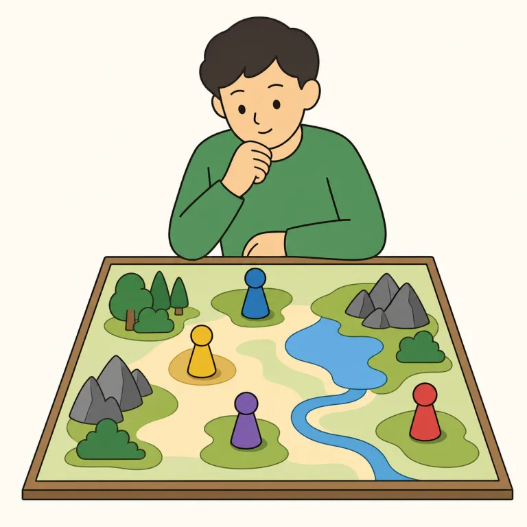 strategy（戦略・名詞）の覚え方イラスト — strategy は plan より『勝つための大きな方針』、tactic より上位の発想として覚えると定着しやすい語です