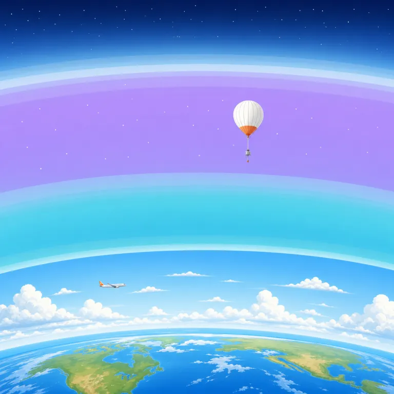 stratosphere（成層圏・名詞）の覚え方イラスト — stratosphere は atmosphere の仲間として覚えると残りやすい語です