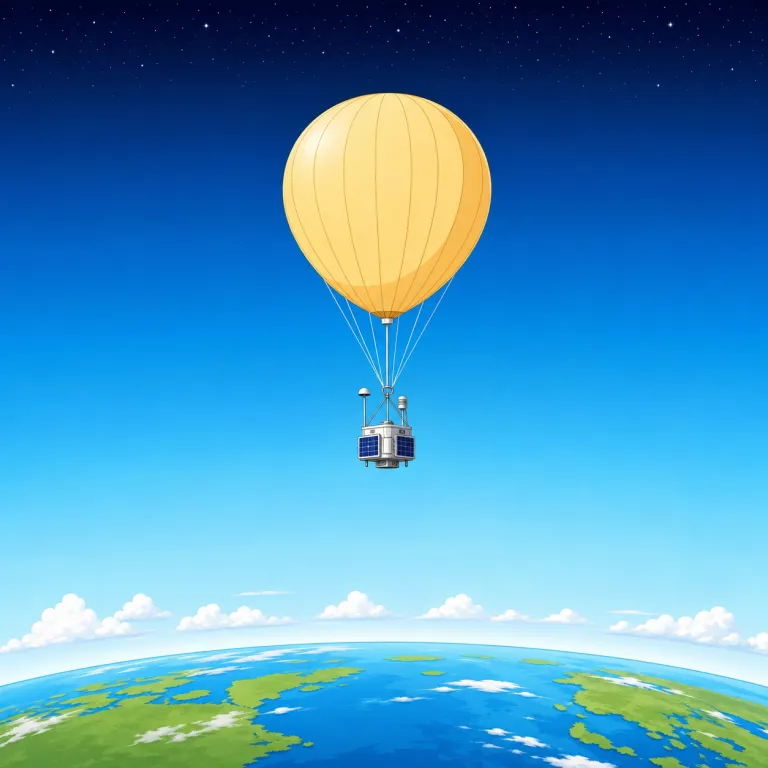 stratospheric（成層圏の・形容詞）の覚え方イラスト — strato を「層」、sphere を「地球を包む空の範囲」と考えると、成層圏を思い出しやすくなります
