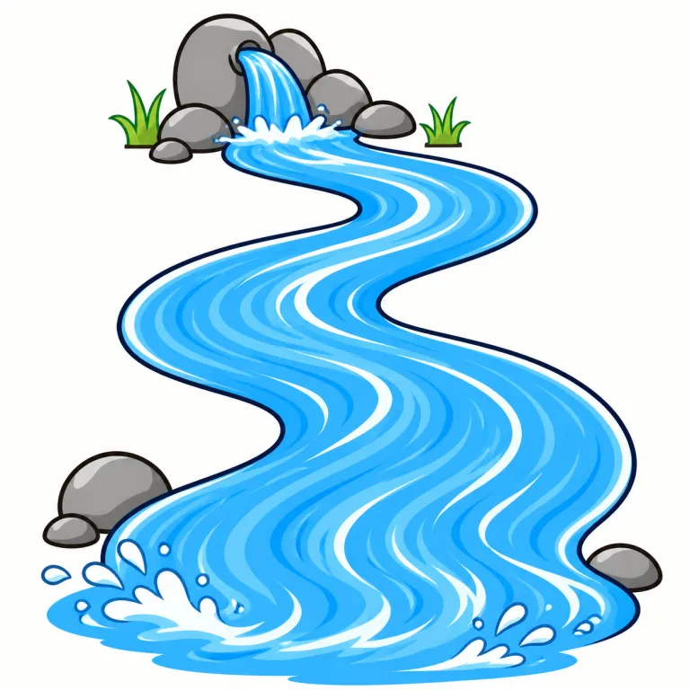 stream（流れる・verb）の覚え方イラスト