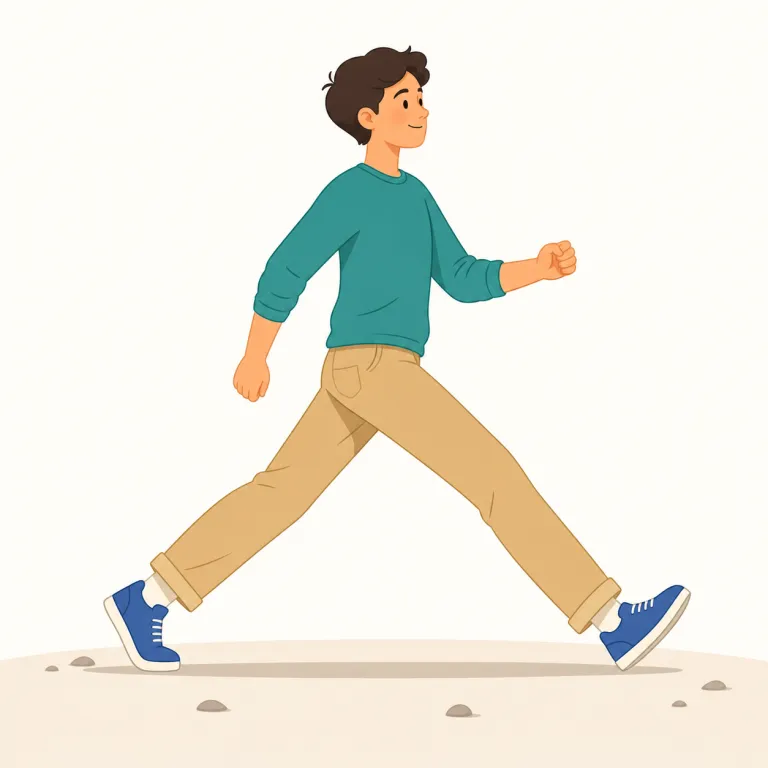 stride（大股、歩幅、前進・名詞）の覚え方イラスト — ここでは、stride の物理的な「大きな一歩」と比喩的な「前進」を同じ線上でつなげて覚えるのがポイントです
