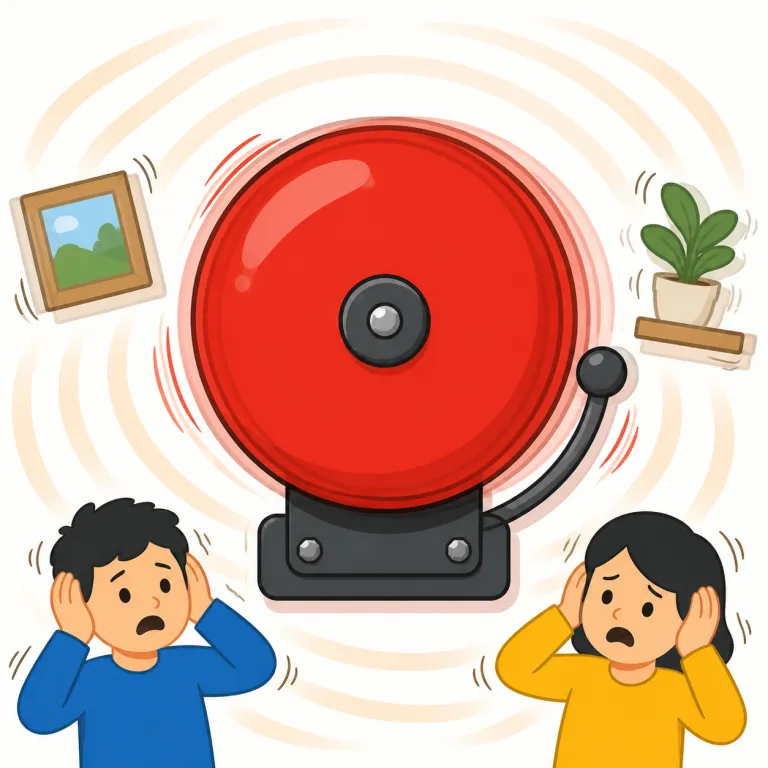strident（けたたましい・形容詞）の覚え方イラスト — strict, stress などの str- の強い響きを連想すると覚えやすい語