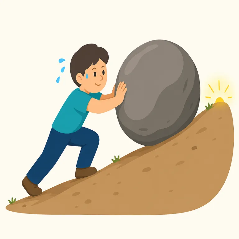 striven（努力した・動詞）の覚え方イラスト — striven は strive の過去分詞で、「努力してきた」「力を尽くした」と読む語です