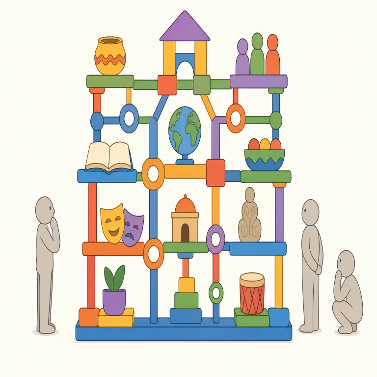 structuralism（構造主義・名詞）の覚え方イラスト — まず structural を見て「structure（構造）」の形容詞だと押さえ、-ism は「主義・考え方」