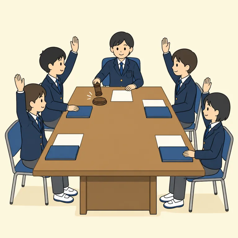 student council（生徒会・noun）の覚え方イラスト