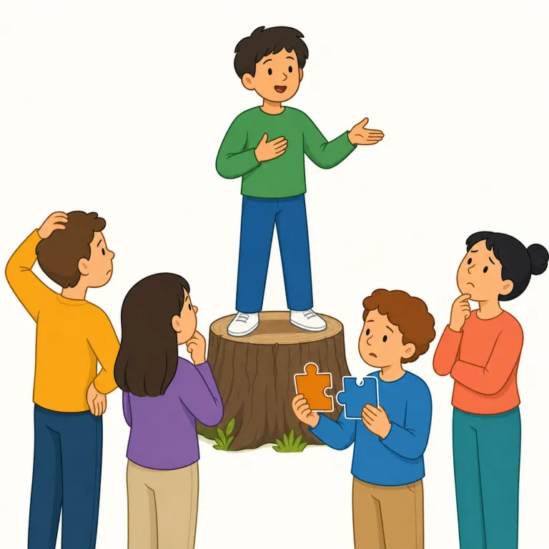 stumping（困らせること/遊説・動詞）の覚え方イラスト — stump はまず "be stumped" で覚えると定着しやすいです