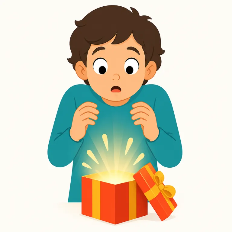 stunned（唖然とした・形容詞）の覚え方イラスト — surprised より強く、shocked に近いですが、stunned は「衝撃で一瞬止まる・言葉が出ない」感じまで含む語です