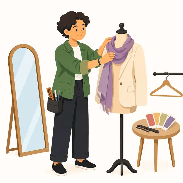 stylist（スタイリスト・名詞）の覚え方イラスト