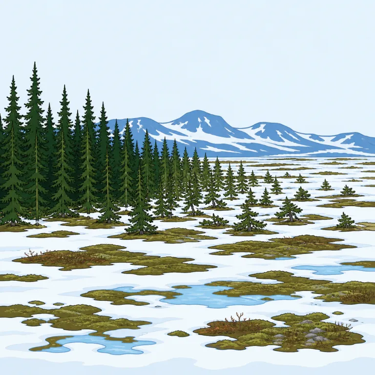subarctic（亜寒帯・noun）の覚え方イラスト