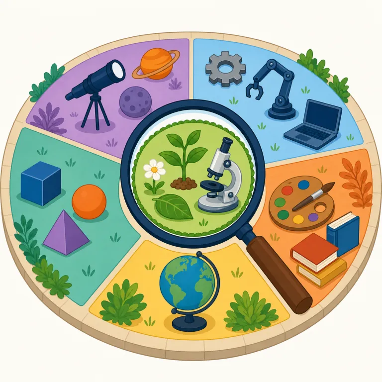 subfield（下位分野・名詞）の覚え方イラスト — field は「野原」より、study field / research field の「分野」で先に固定すると subfield が取りやすいです