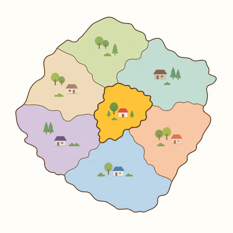 subregion（小地域・名詞）の覚え方イラスト — region が「地域」なので、subregion はまず「region の下位版」と取るのが近道です