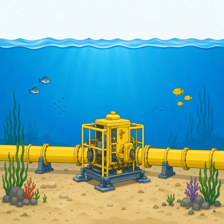 subsea（海底・形容詞）の覚え方イラスト — sub- を「下に」と覚えていると取りやすい語です