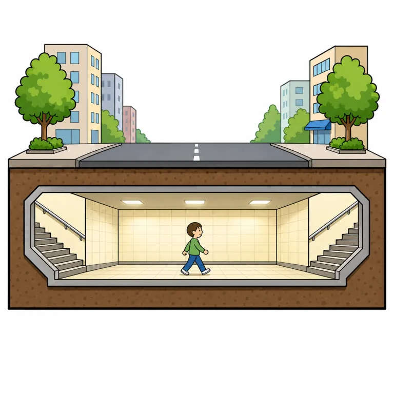 subway（地下道・noun）の覚え方イラスト