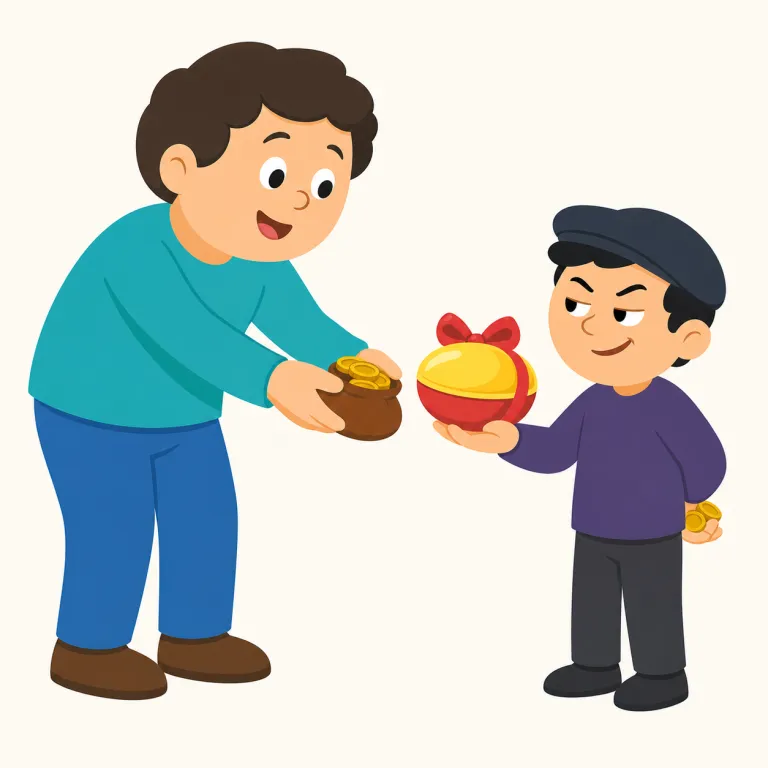 sucker（だまされやすい人・名詞）の覚え方イラスト — この意味の sucker は「だまされやすい人」「カモ」を表すくだけた名詞
