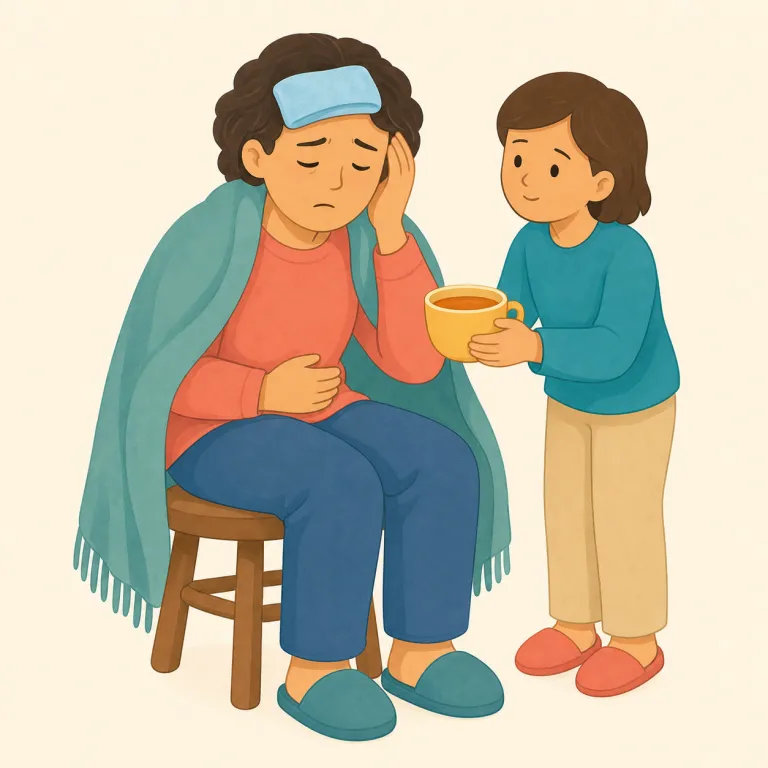 sufferer（患者・名詞）の覚え方イラスト — suffer は「苦しむ」、-er は teacher や runner と同じく「その状態・行為に関わる人」を作る語尾です