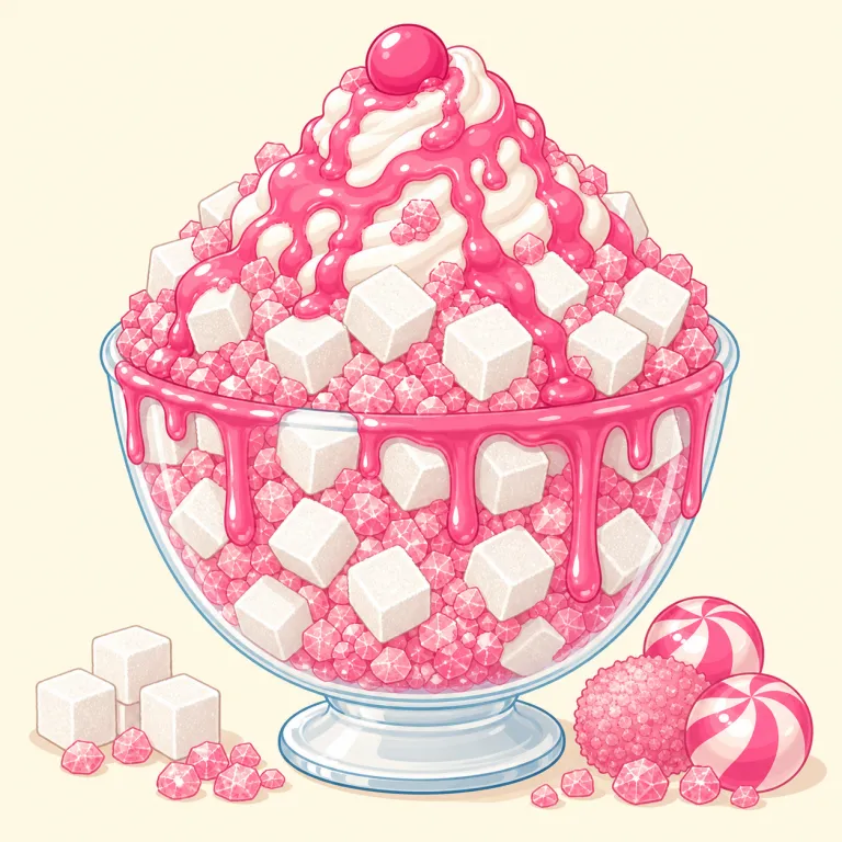 sugary（砂糖の多い、甘ったるい・形容詞）の覚え方イラスト — まず基点は super basic な sugar