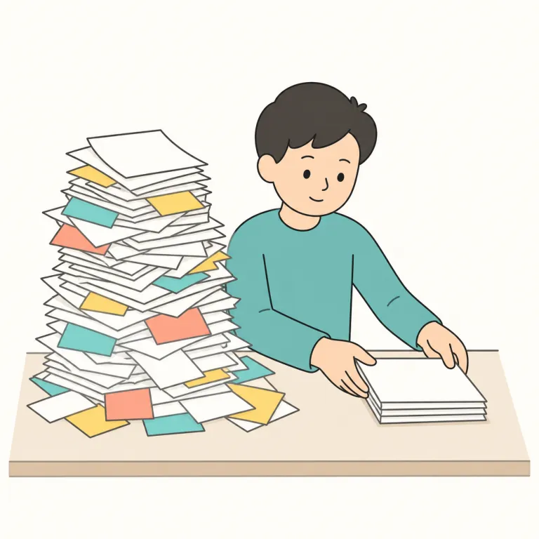 summarise（要約する・動詞）の覚え方イラスト — sum や summary を知っていれば覚えやすい語です