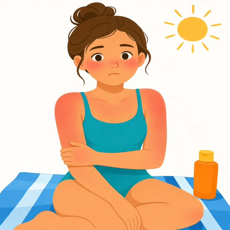 sunburnの覚え方イラスト