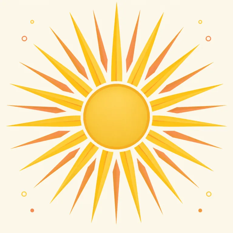 sunburst（急な日差し・名詞）の覚え方イラスト — sun は「太陽」、burst は「突然はじける・噴き出す」という基本語です