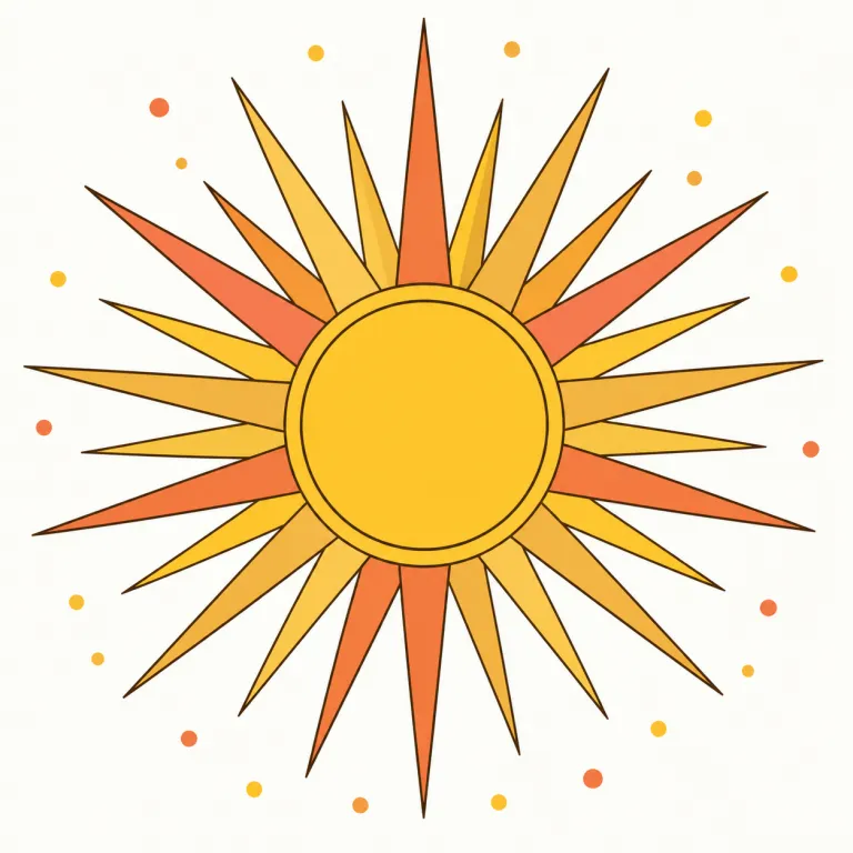 sunburst（放射模様・noun）の覚え方イラスト