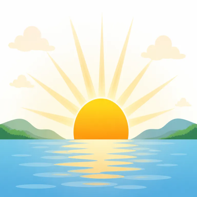 sunrise（日の出・名詞）の覚え方イラスト — sun + rise で「太陽が昇る」と分解すると、そのまま意味が取れます