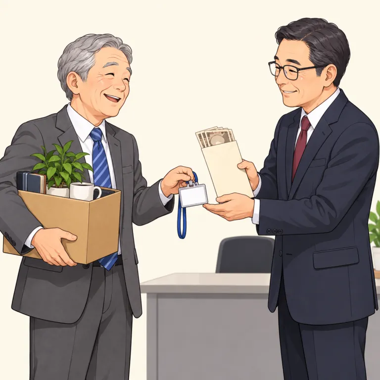 superannuation（退職金・noun）の覚え方イラスト