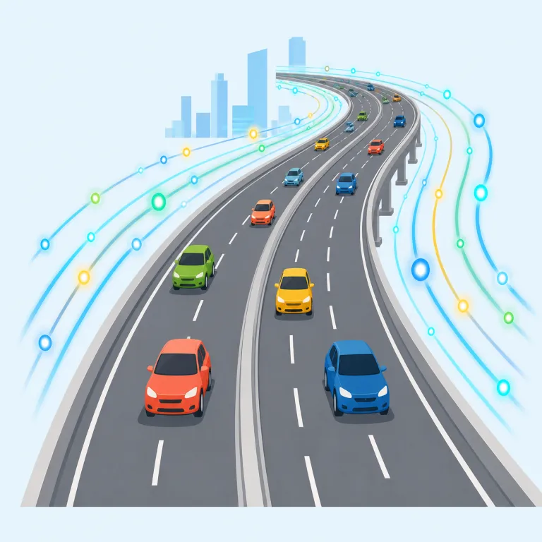 superhighway（高速道路／情報スーパーハイウェイ・名詞）の覚え方イラスト — superhighway は super + highway と切って覚えます