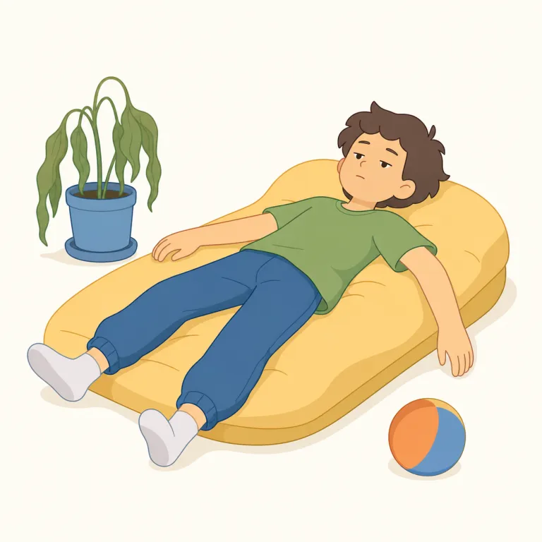 supine（仰向け・形容詞）の覚え方イラスト — 姿勢を表す supine は、病院の診察台、運動指導、解剖や医学の説明で出やすい硬めの語です