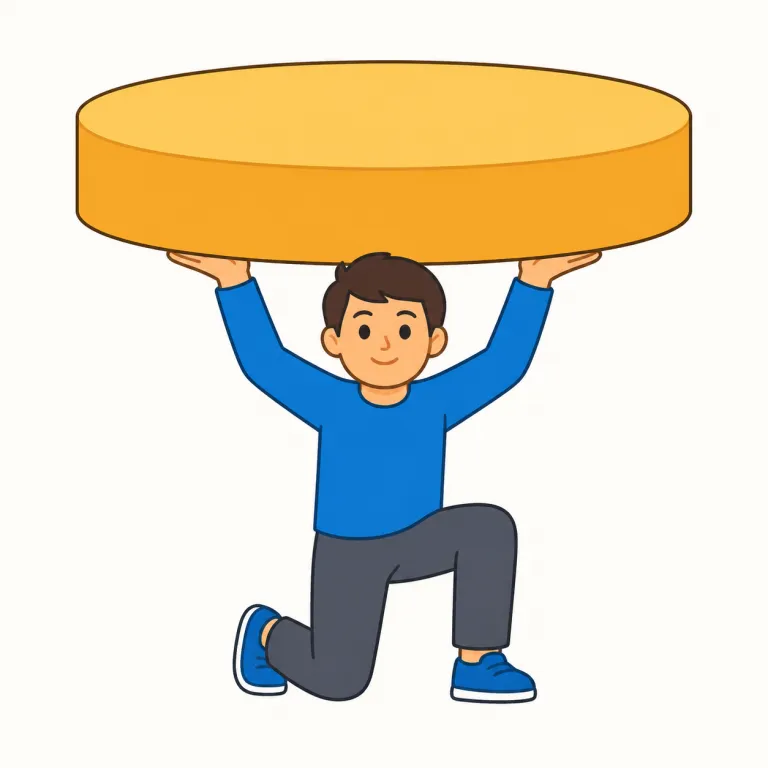 support（支える・動詞）の覚え方イラスト — support は sub-「下から」+ port「運ぶ」と見れば、「下から持って安定させる」動詞の絵が作れる