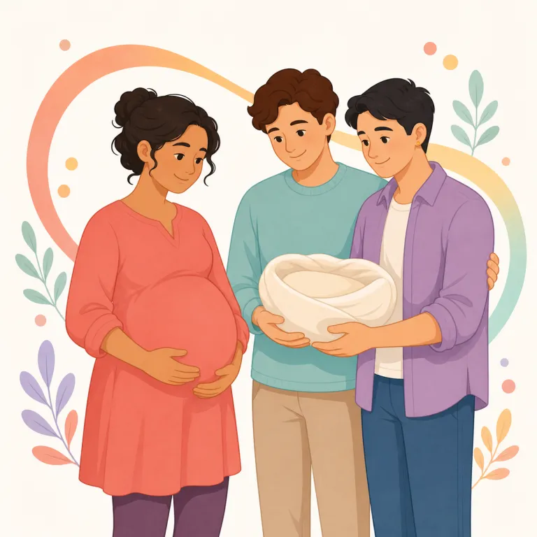 surrogacy（代理出産・名詞）の覚え方イラスト — surrogate が「代理の・代役の」という基本語だと押さえると、surrogacy はその「代理で担うこと・制度」を表す名詞だと自然に覚えられます