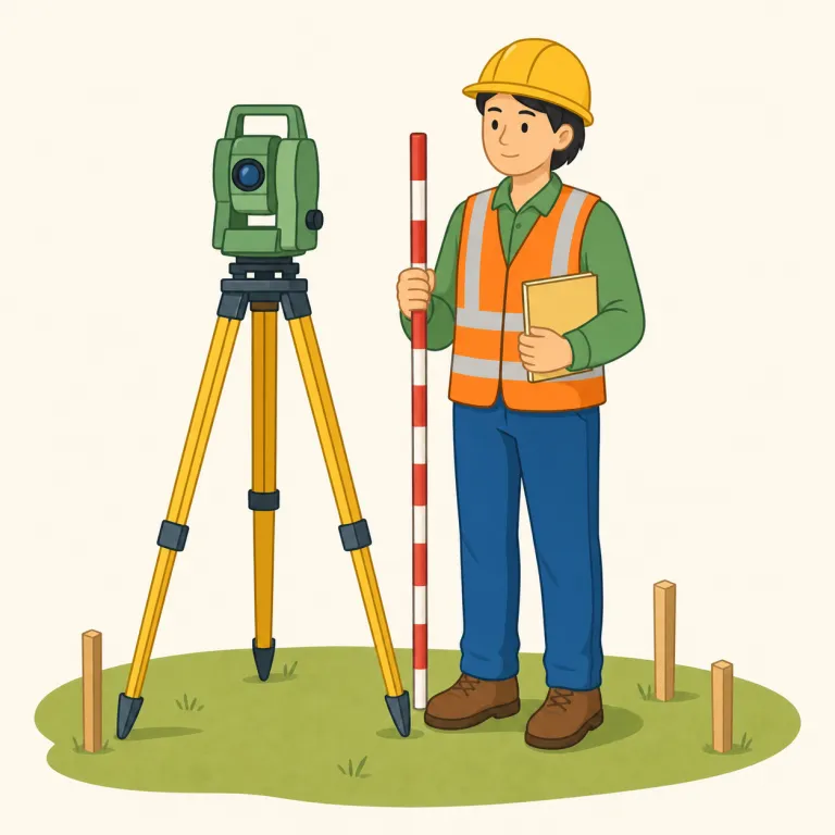 surveyor（測量士・名詞）の覚え方イラスト — まず survey を押さえる