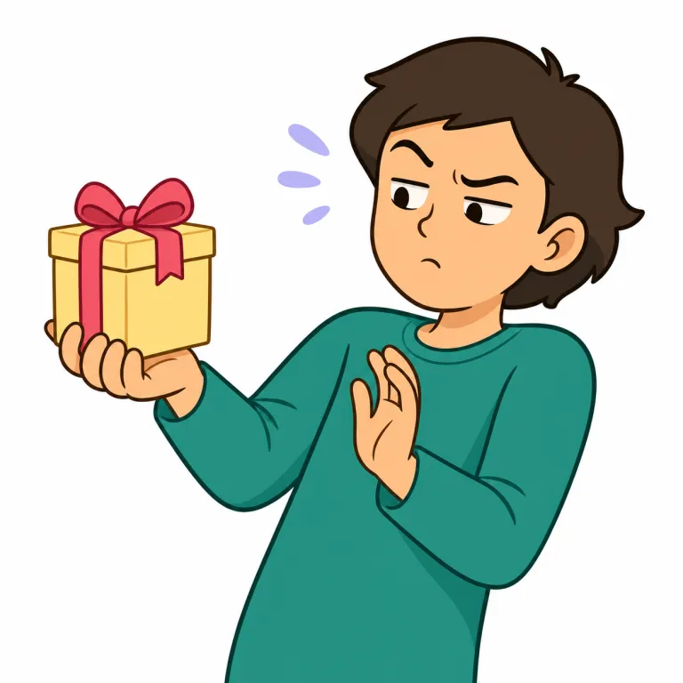 suspicious（疑っている・adjective）の覚え方イラスト