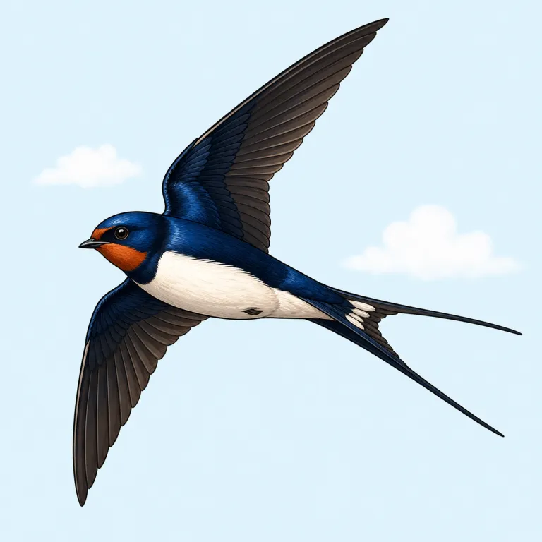 swallow（ツバメ・noun）の覚え方イラスト