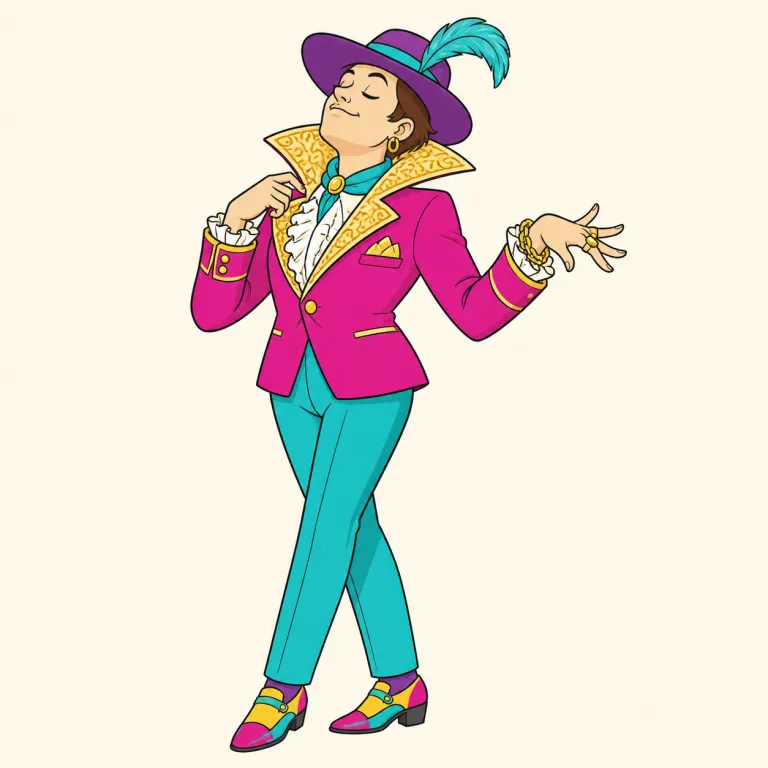 swank（気取り、見栄、派手なしゃれ・noun）の覚え方イラスト