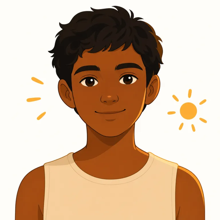 swarthy（浅黒い・形容詞）の覚え方イラスト — swarthy は「肌色・顔立ち」を描写する少し文語寄りの形容詞として覚えると残りやすいです