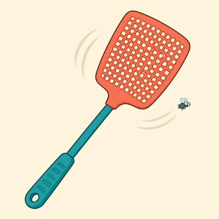 swatter（たたき・名詞）の覚え方イラスト — 語尾の -er は worker や mixer と同じで、「〜する人・道具」を表すことが多いので、swatter はまず「swat するもの」と捉えると覚えやすいです