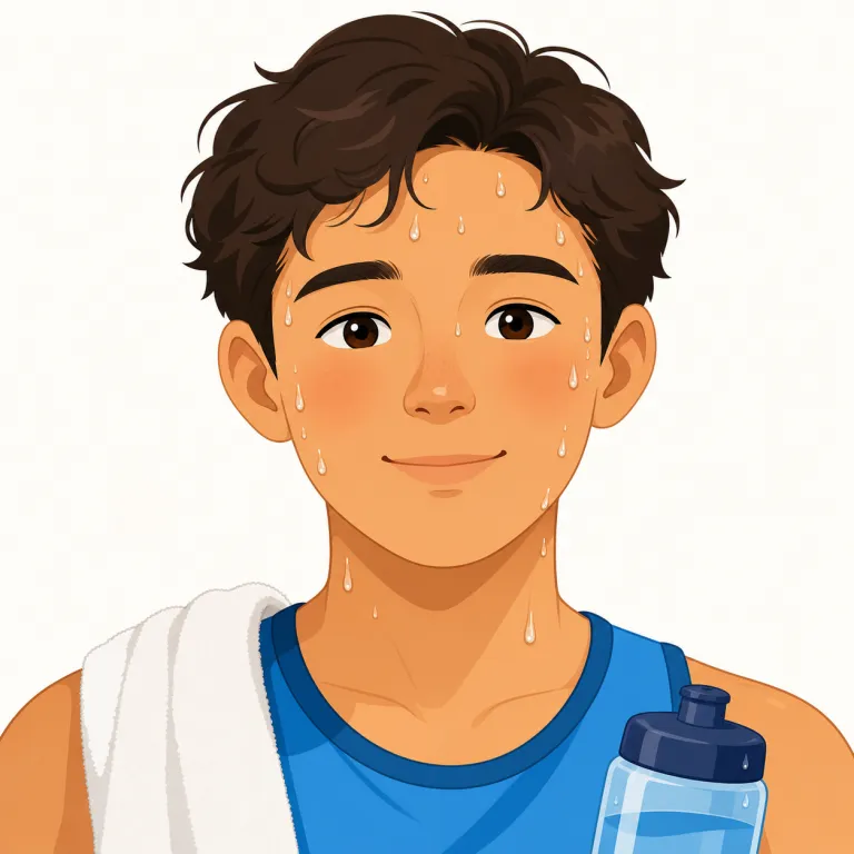 sweat（汗・名詞）の覚え方イラスト — sweat は名詞で「汗」、動詞で「汗をかく」の両方で出るので、1語で2役とまとめて覚えると強いです