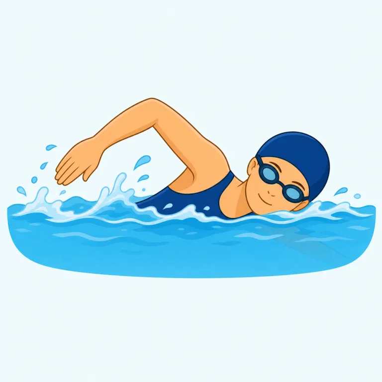 swimming（水泳・名詞）の覚え方イラスト — このエントリの swimming は、泳ぐ行為そのものではなく、スポーツや活動としての「水泳」を指す用法として覚えます