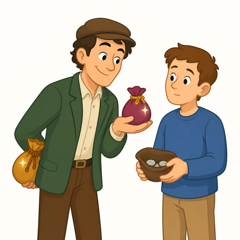 swindler（詐欺師・名詞）の覚え方イラスト — swindler は swindle「だまして奪う」+ -er「する人」と分けて覚えます